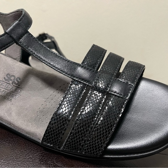 SAS black snake Capri T-Strap Sandal size 10 - Picture 7 of 12